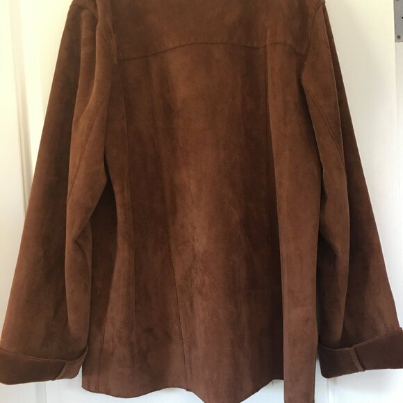 Vintage Bagatelle Faux Sued Brown Jacket Women's Size Large Super Soft! - Picture 6 of 7